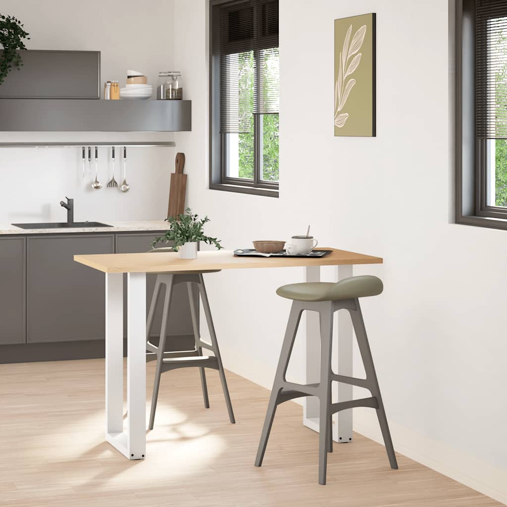 Picioare de masă de bar în formă de U, 2 buc., alb, 50x(90-91) cm, oțel GartenMobel Dekor