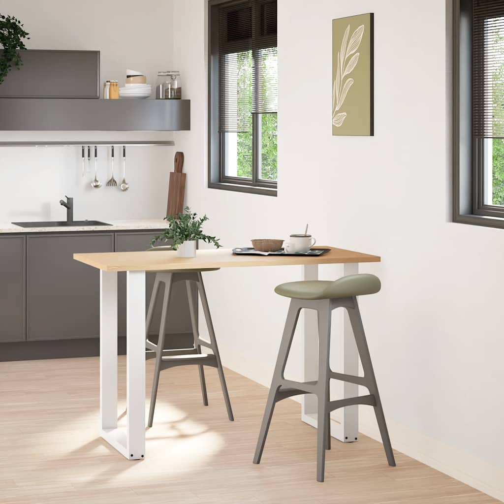 Picioare de masă de bar în formă de U, 2 buc., alb, 60x(90-91) cm, oțel GartenMobel Dekor