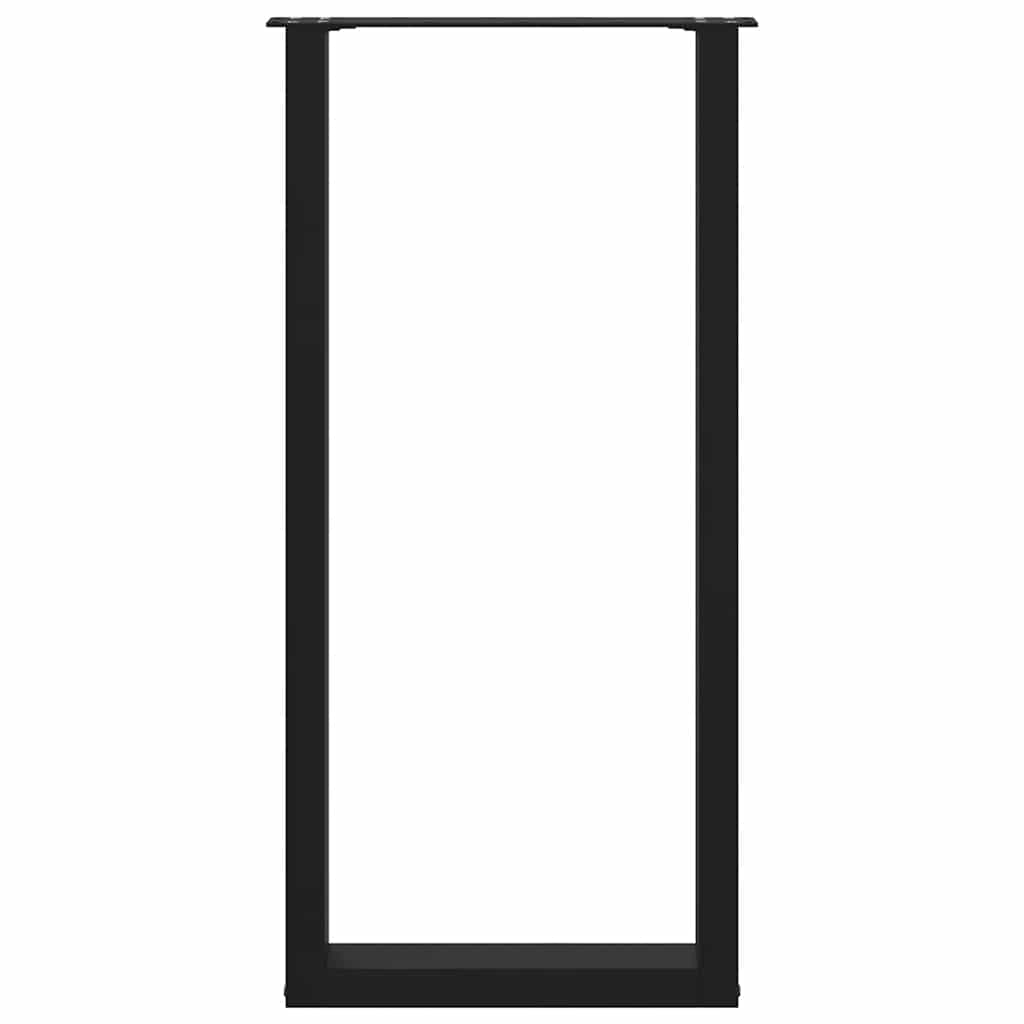 Picioare de masă de bar în formă de U, 2 buc., negru, 40x(100-101) cm, oțel GartenMobel Dekor
