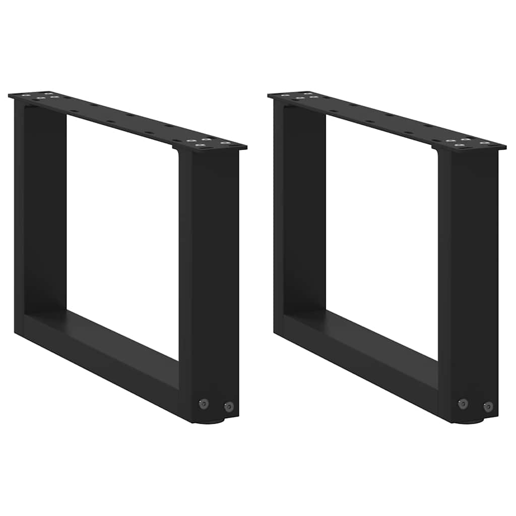 Picioare pentru măsuță de cafea în formă de U, 2 buc., negru, 50x(30-31) cm, oțel GartenMobel Dekor
