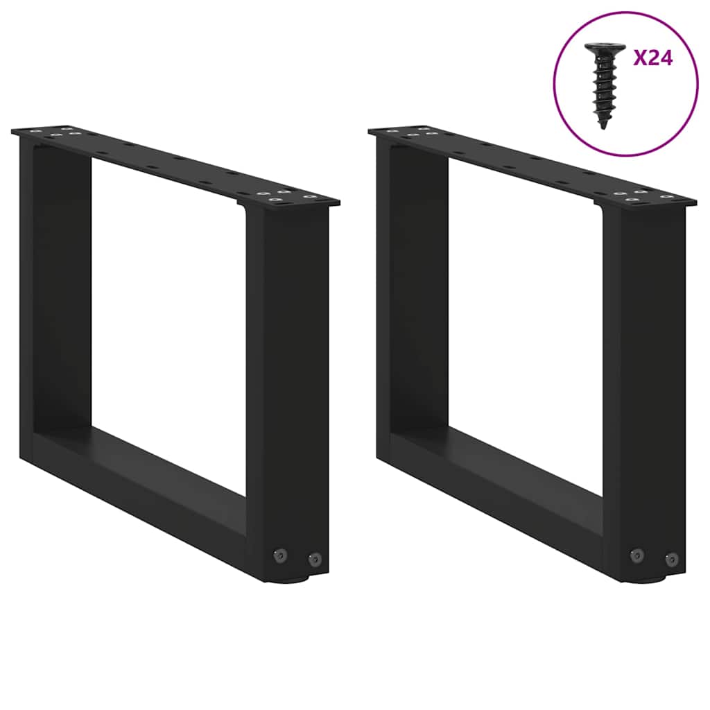 Picioare pentru măsuță de cafea în formă de U, 2 buc., negru, 50x(30-31) cm, oțel GartenMobel Dekor
