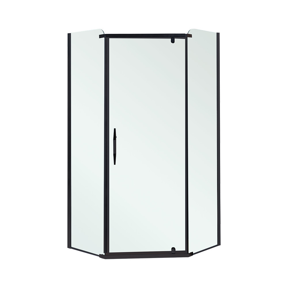 Leziter Cabină de duș pătrată Celtic 100x100 cm fără cădiță neagră Mobalis Homvera