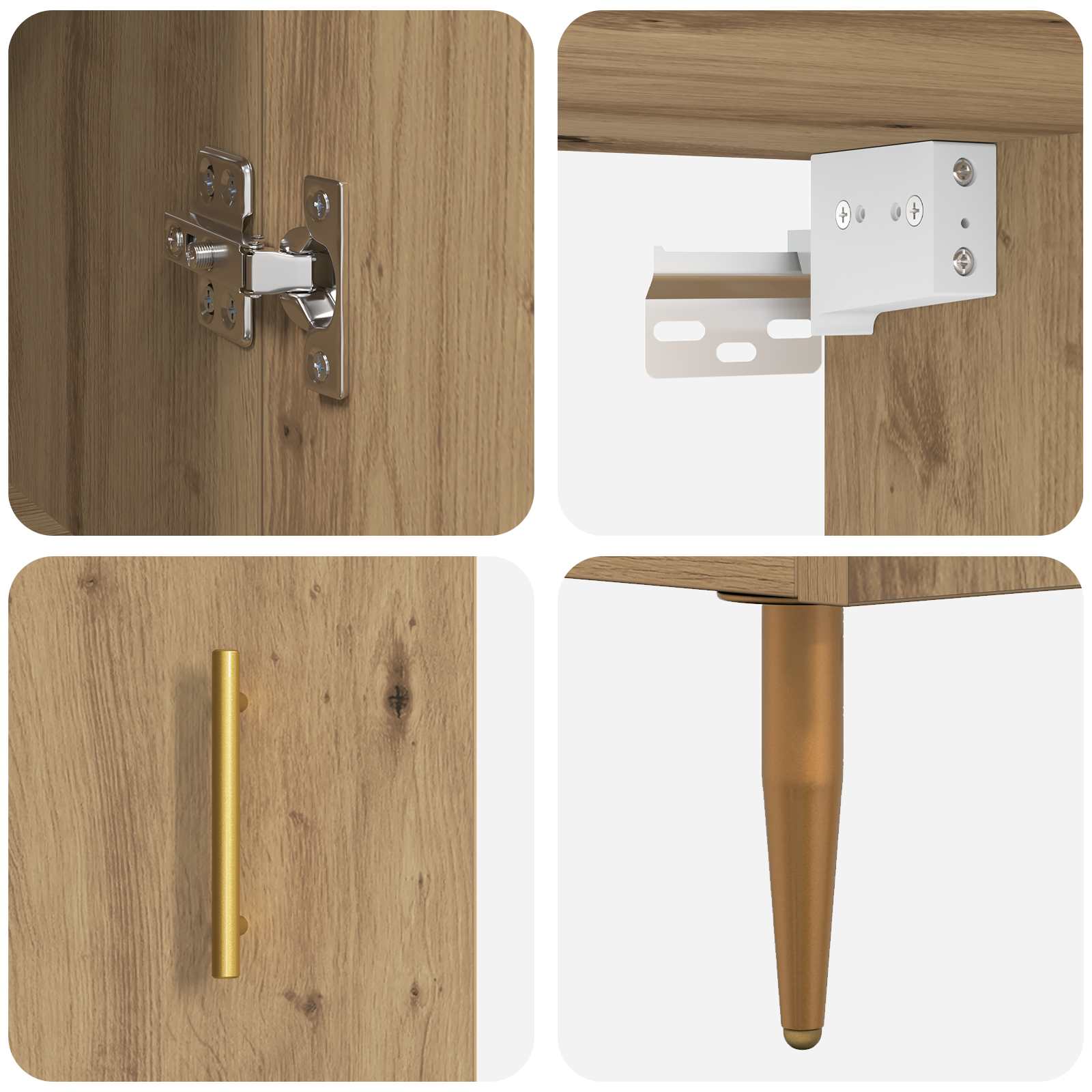 Bufet Stejar Artizanal 69,5 x 34 x 180 cm Lemn compozit GartenMobel Dekor