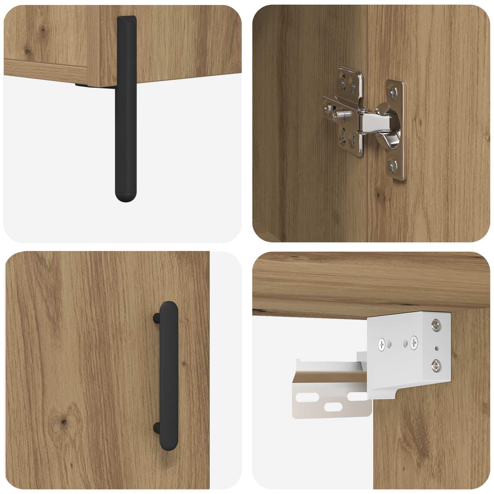 Bufet Stejar Artizanal 69,5 x 34 x 180 cm Lemn compozit GartenMobel Dekor