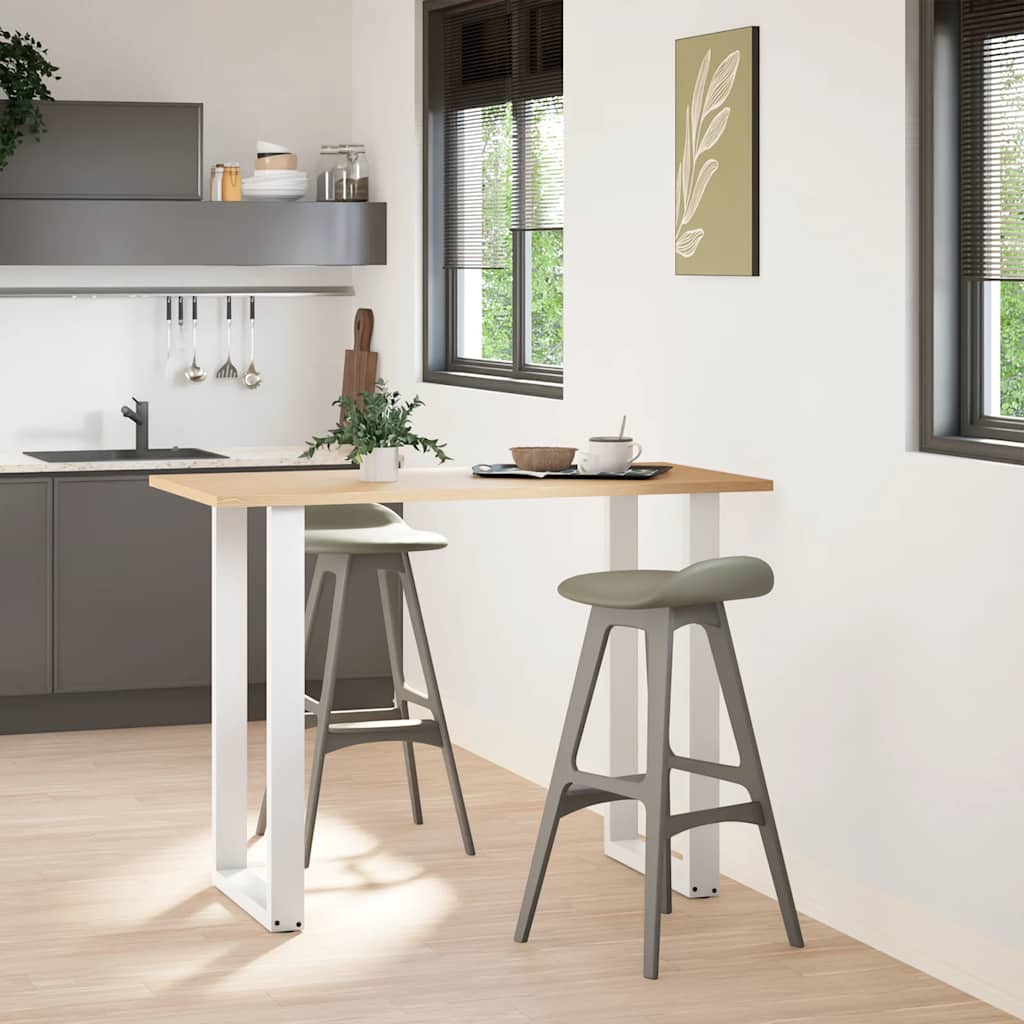 Picioare de masă de bar în formă de U, 2 buc., alb, 60 x (100-101) cm, oțel GartenMobel Dekor