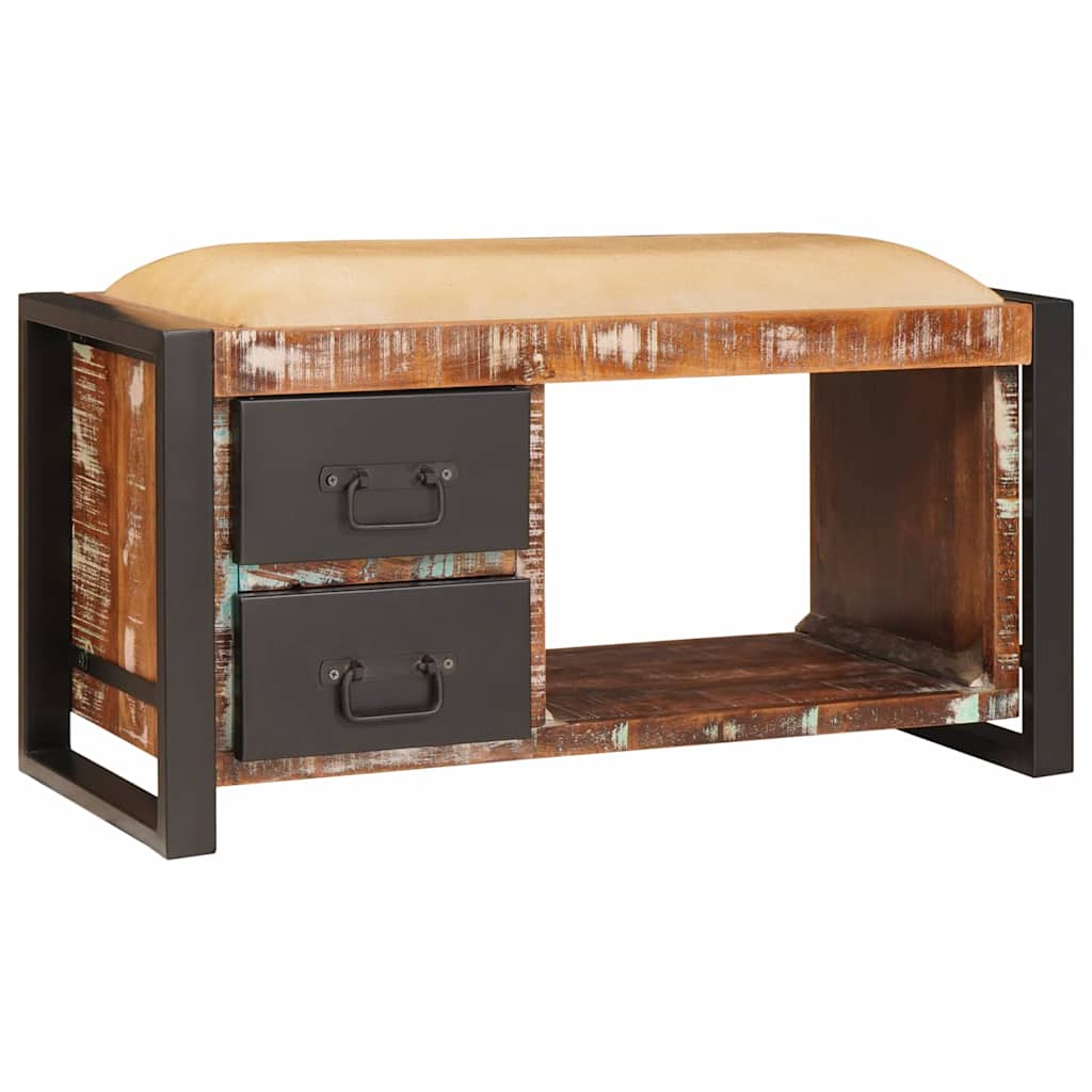 Bancă de depozitare cu sertar Multicolour Lemn masiv recuperat GartenMobel Dekor