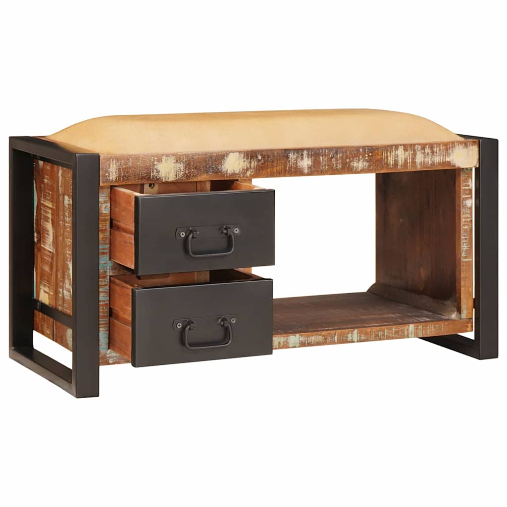 Bancă de depozitare cu sertar Multicolour Lemn masiv recuperat GartenMobel Dekor