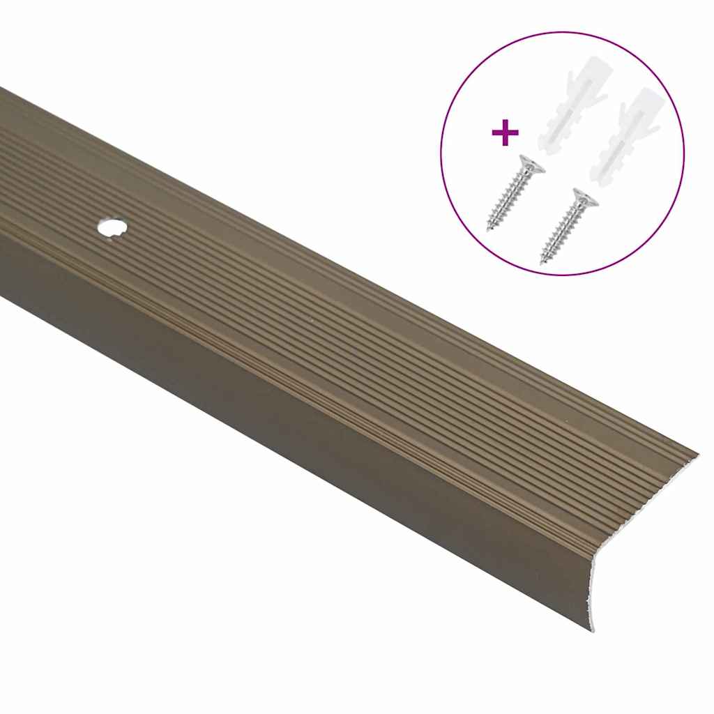 Profile pentru marginea treptelor 10 pcs Maro 67 cm Aluminiu GartenMobel Dekor