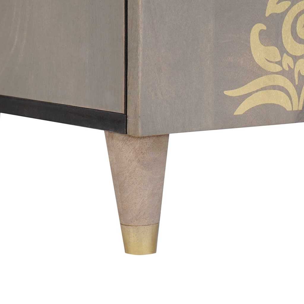 Bufet Gri și Aur 60 x 33.5 x 75 cm Lemn masiv de mango GartenMobel Dekor