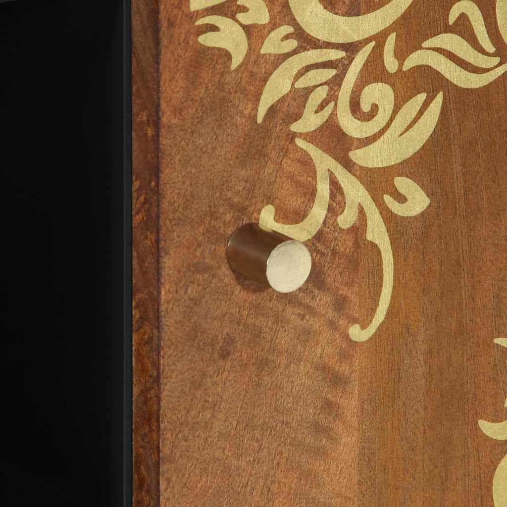 Bufet cu raft cu ușă Maro 90 x 33.5 x 75 cm Lemn masiv de mango GartenMobel Dekor