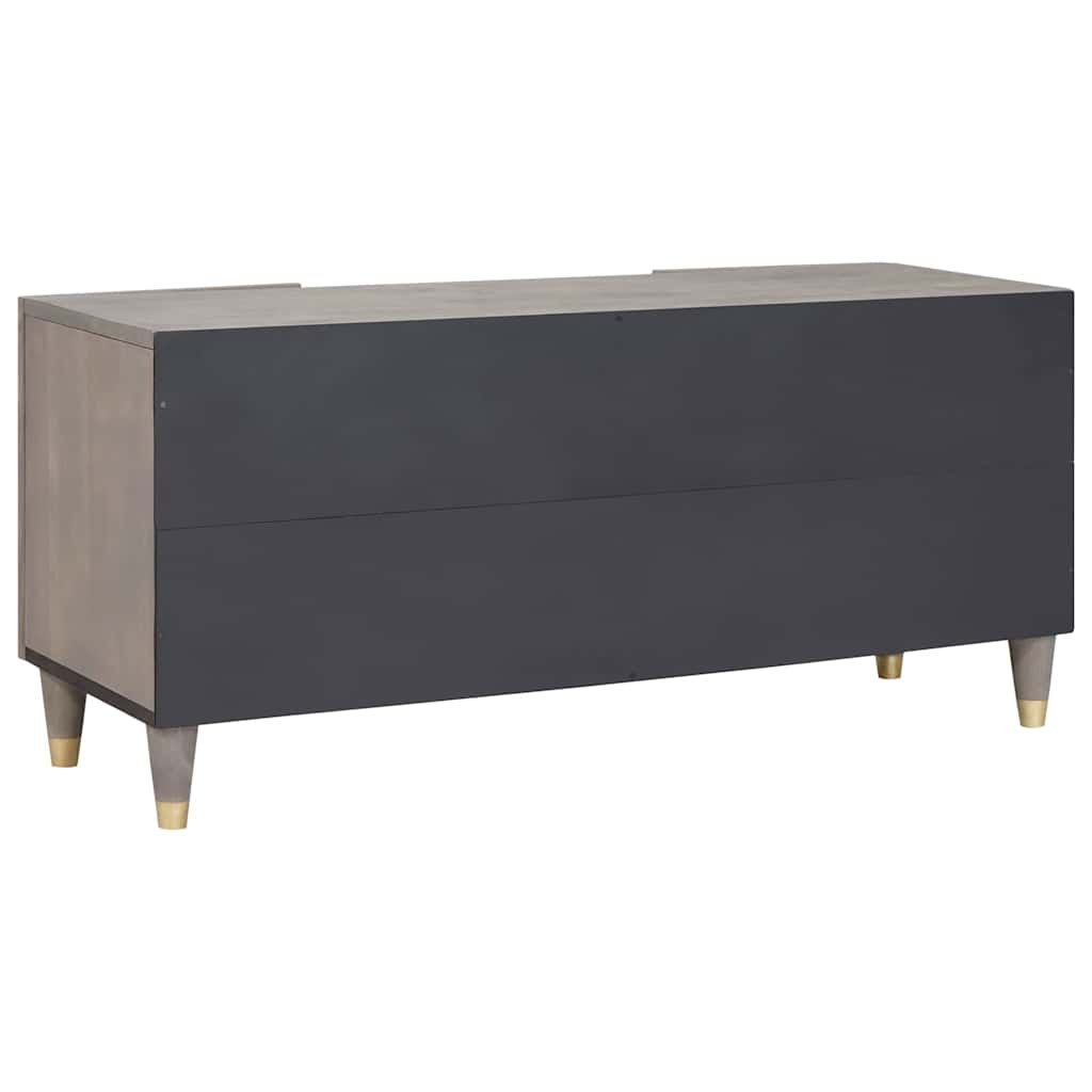 Cabinet TV Gri și Aur 105 x 33.5 x 46 cm Lemn masiv de mango GartenMobel Dekor