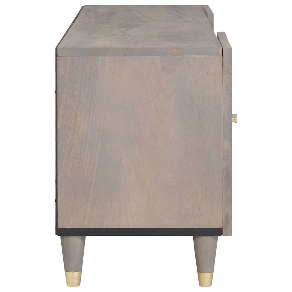 Cabinet TV Gri și Aur 105 x 33.5 x 46 cm Lemn masiv de mango GartenMobel Dekor