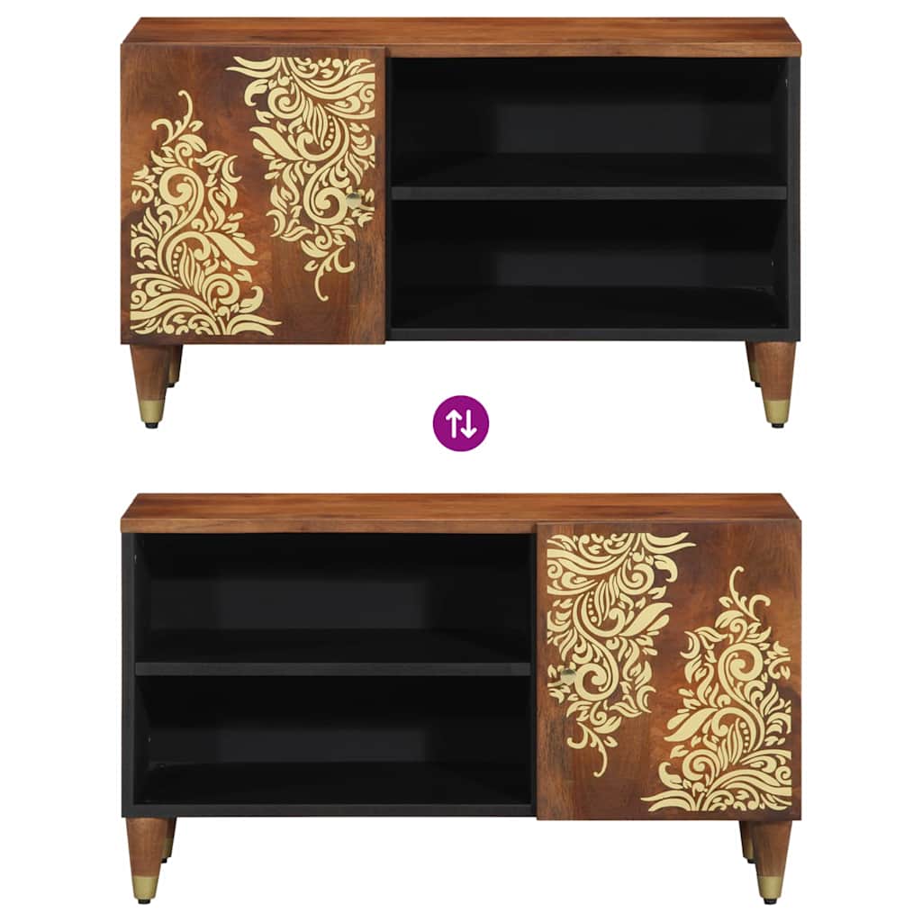 Cabinet TV cu raft Maro 80 x 31.5 x 46 cm Lemn masiv de mango GartenMobel Dekor