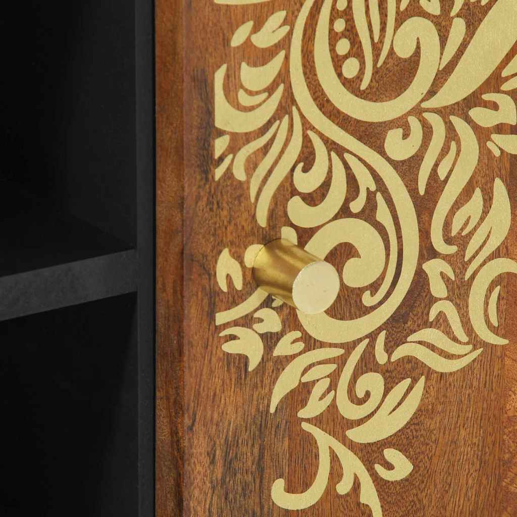 Cabinet TV cu raft Maro 80 x 31.5 x 46 cm Lemn masiv de mango GartenMobel Dekor