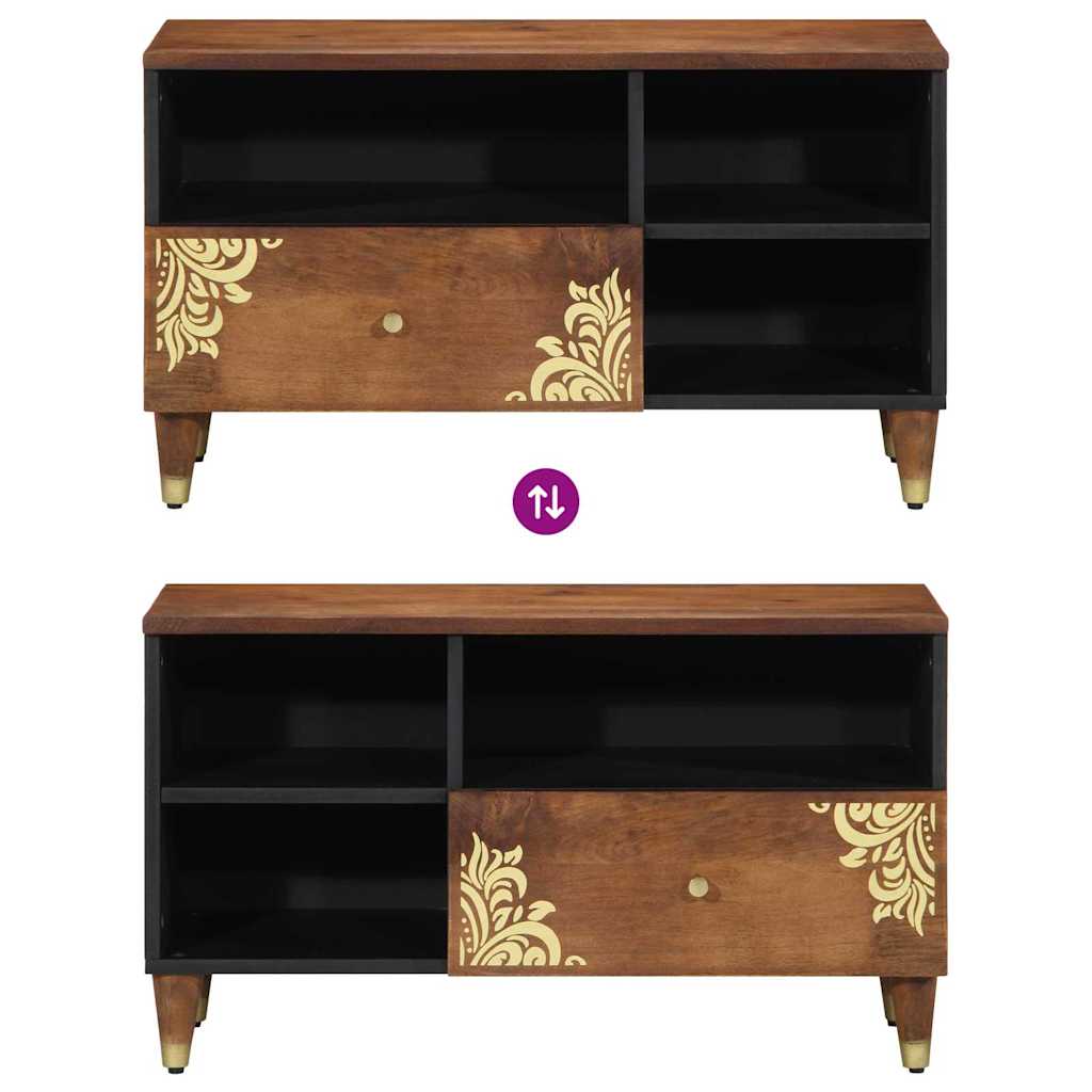 Cabinet TV cu sertar Maro 80 x 33.5 x 46 cm Lemn masiv de mango GartenMobel Dekor