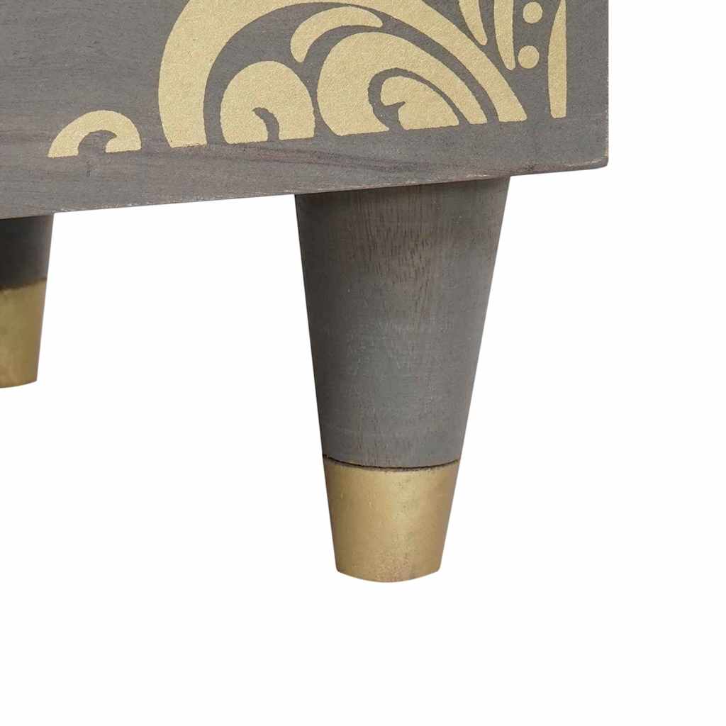 Dulap de noapte 2 pcs Gri 40 x 33 x 46 cm Lemn masiv de mango GartenMobel Dekor