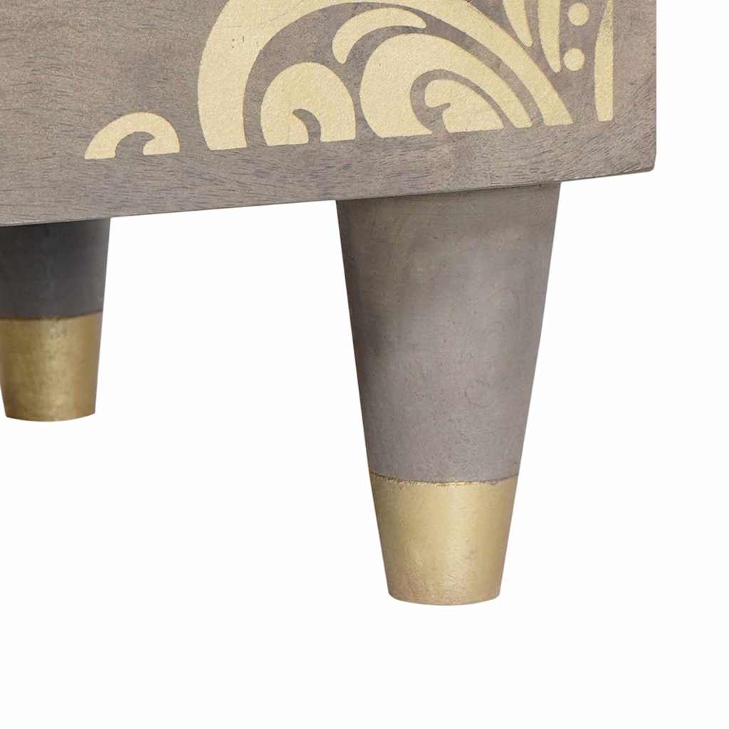 Dulap de noapte 2 pcs Gri 40 x 33 x 46 cm Lemn masiv de mango GartenMobel Dekor