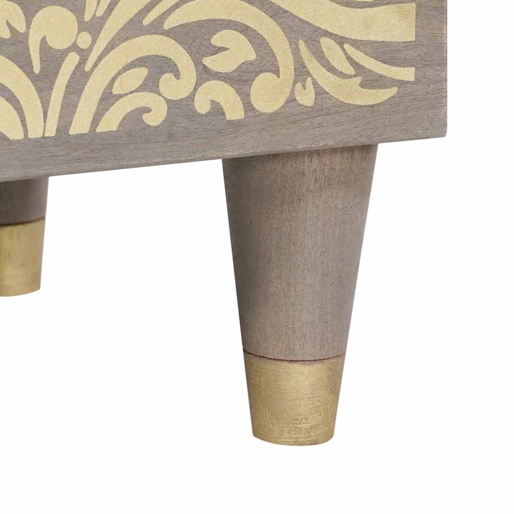 Dulap de noapte 2 pcs Gri 40 x 33 x 46 cm Lemn masiv de mango GartenMobel Dekor