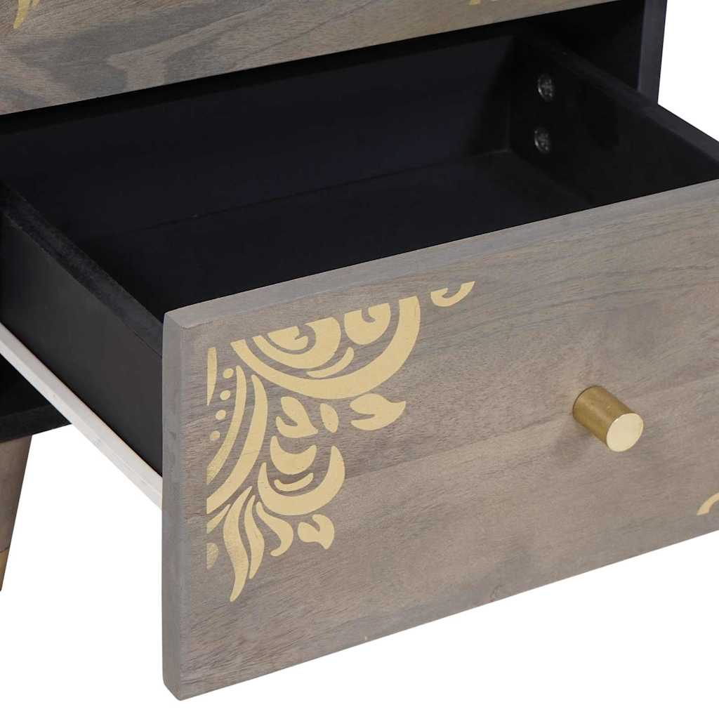 Dulap de noapte Gri 40 x 33 x 46 cm Lemn masiv de mango GartenMobel Dekor