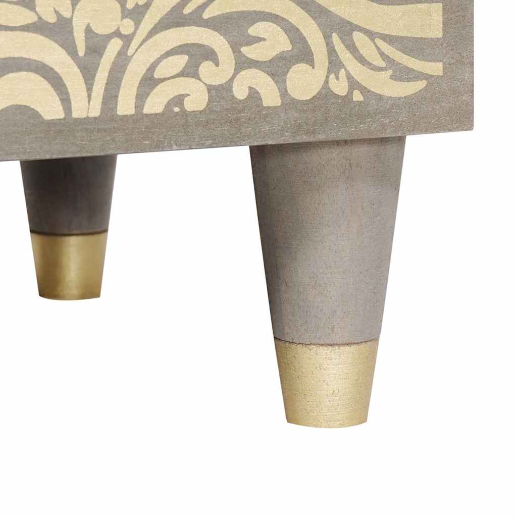 Dulap de noapte Gri 50 x 33 x 60 cm Lemn masiv de mango GartenMobel Dekor