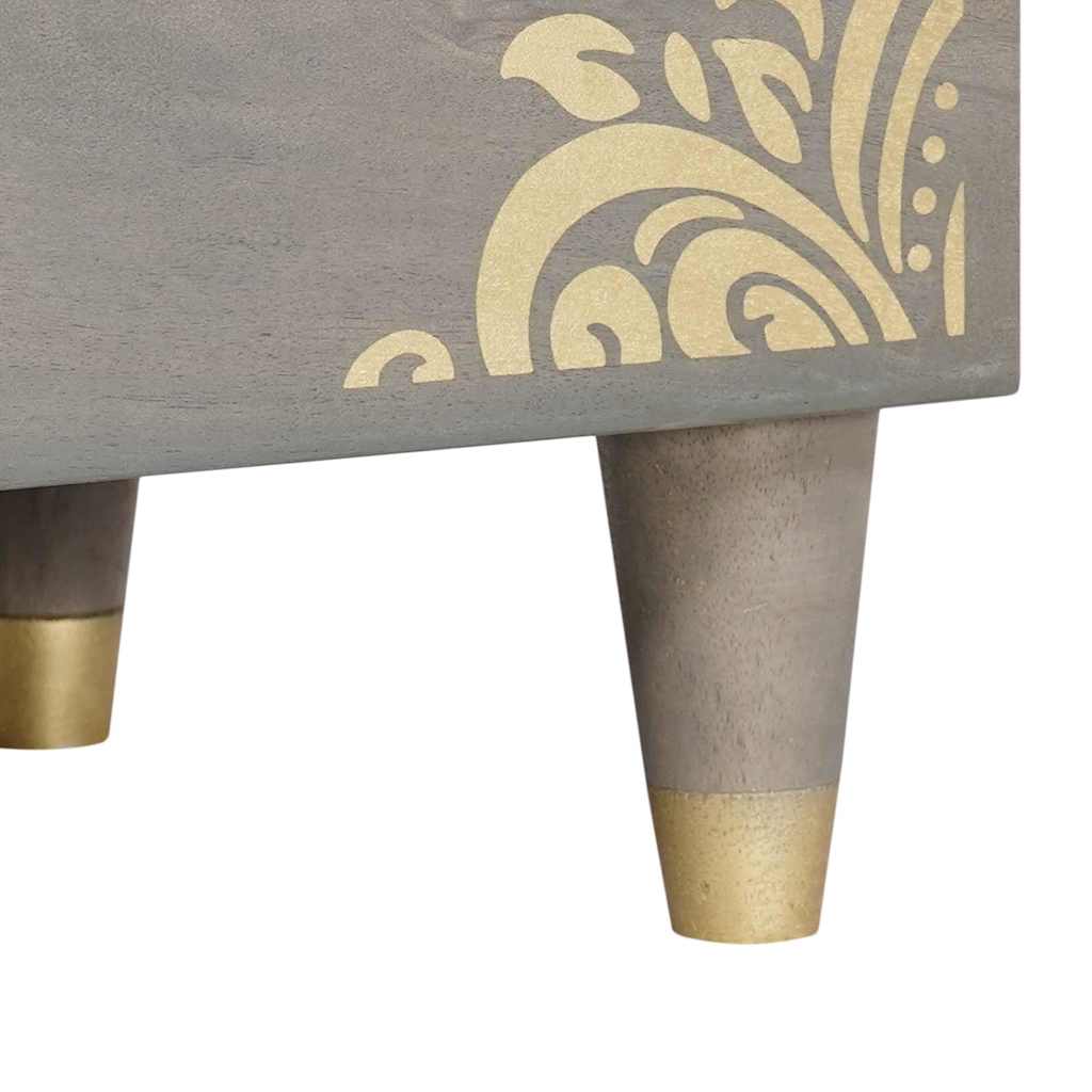 Dulap de noapte Gri 50 x 33 x 62 cm Lemn masiv de mango GartenMobel Dekor