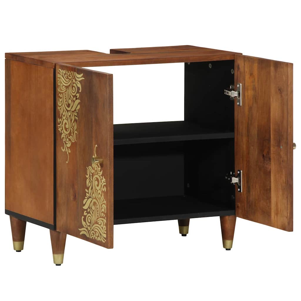 Dulap pentru chiuvetă de baie cu ușă maro miere 62 x 33 x 58 cm GartenMobel Dekor