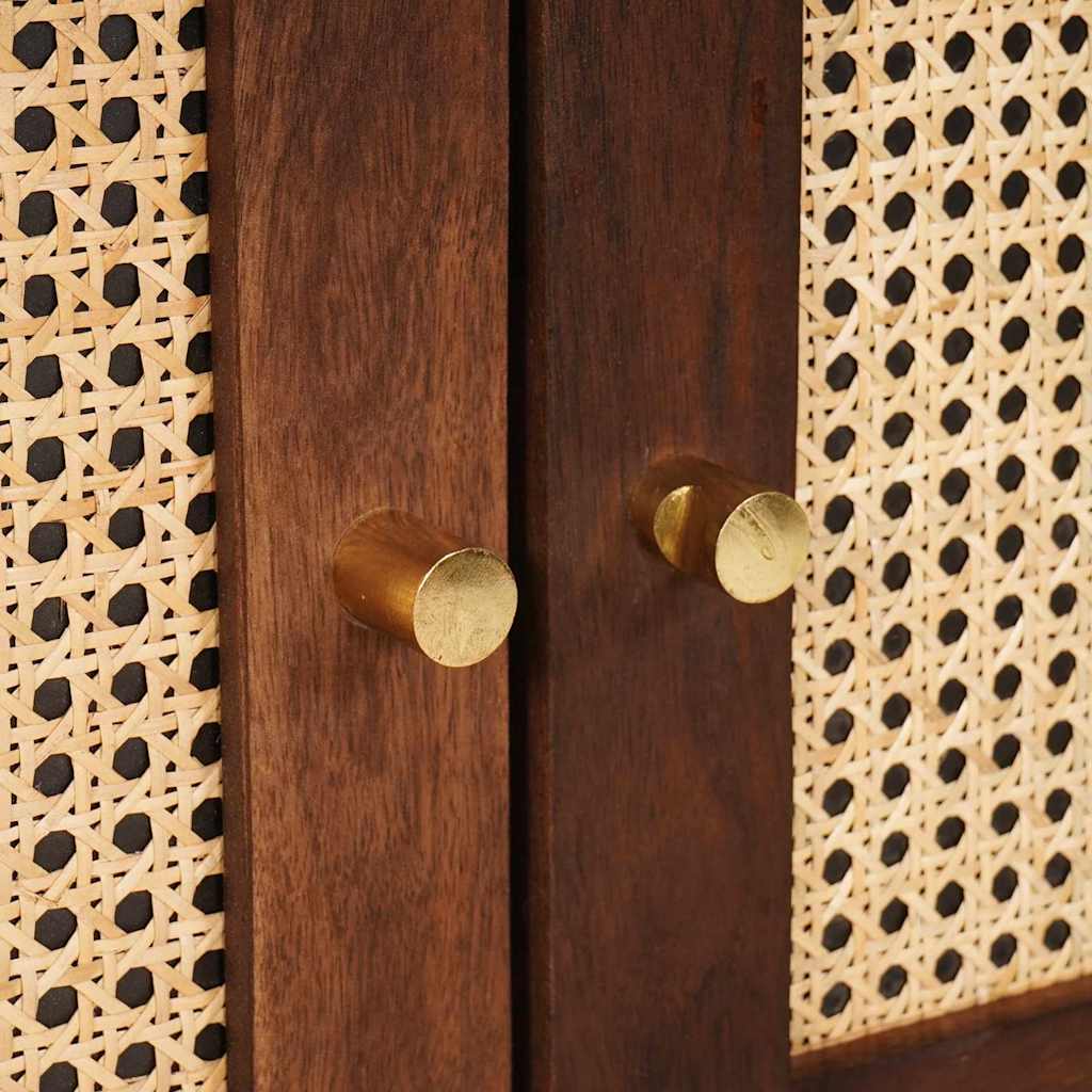 Bufet Maro 60 x 33.5 x 75 cm Ratan și lemn solid de mango GartenMobel Dekor