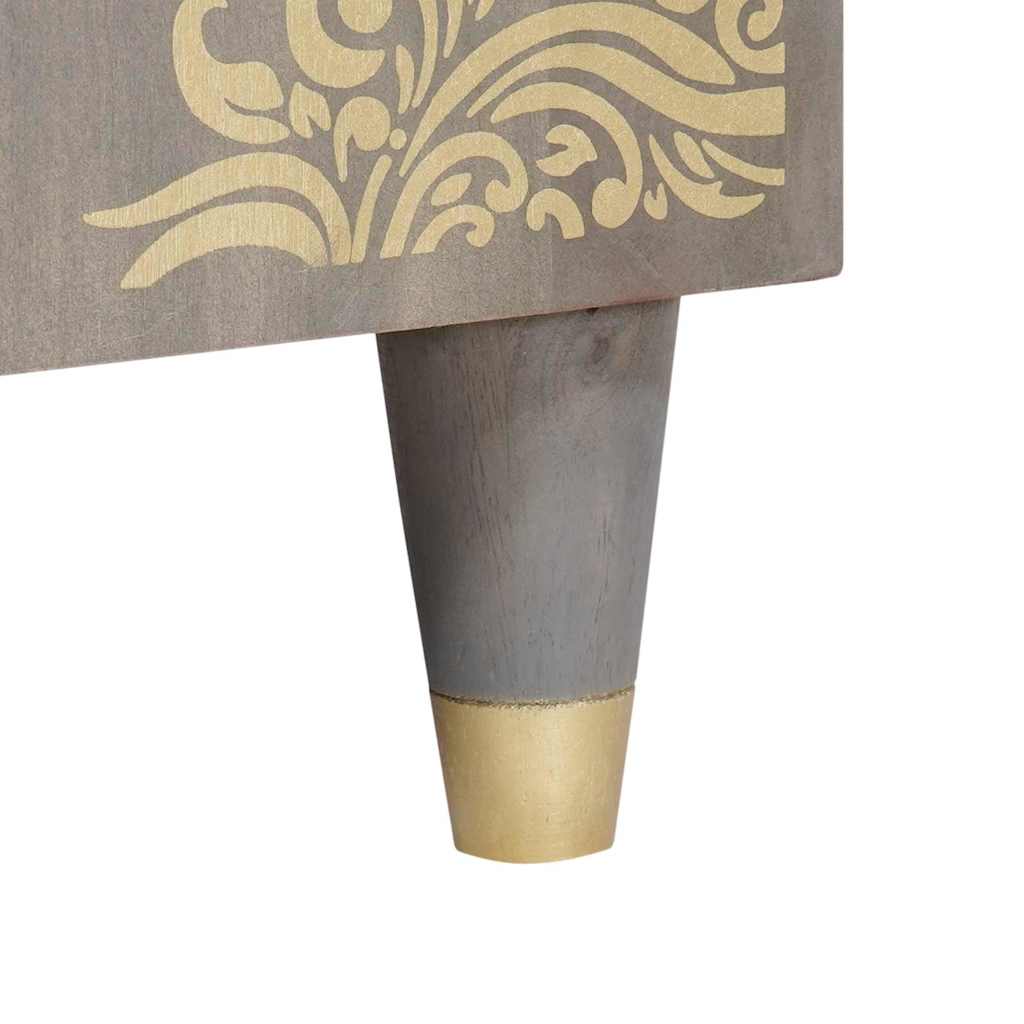 Bufet cu raft Gri și Aur 60 x 33 x 75 cm Lemn masiv de mango GartenMobel Dekor