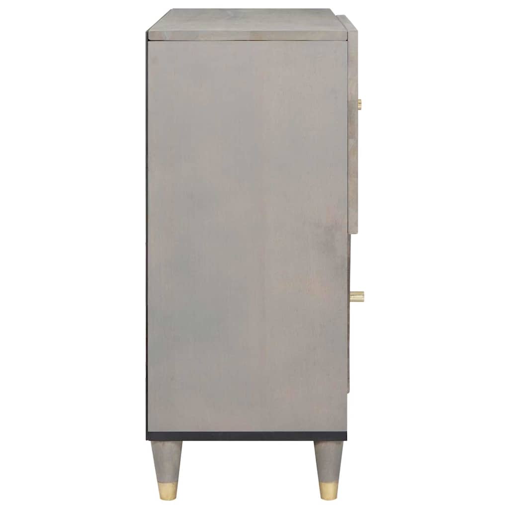 Bufet cu raft Gri și Aur 80 x 33.5 x 75 cm Lemn masiv de mango GartenMobel Dekor