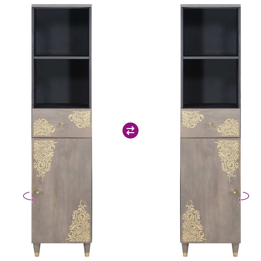 Bufet cu sertar Gri 38 x 33.5 x 160 cm Lemn masiv de mango GartenMobel Dekor