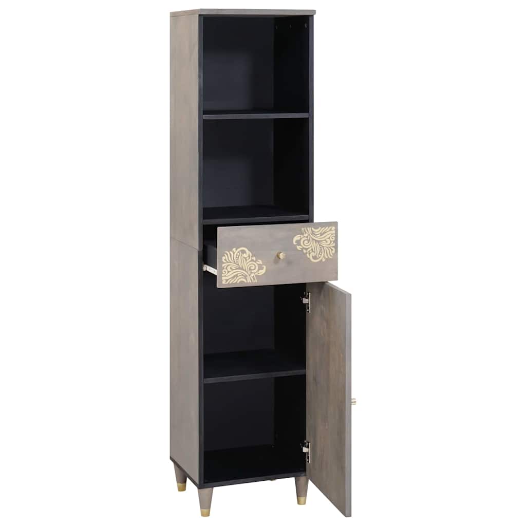 Bufet cu sertar Gri 38 x 33.5 x 160 cm Lemn masiv de mango GartenMobel Dekor