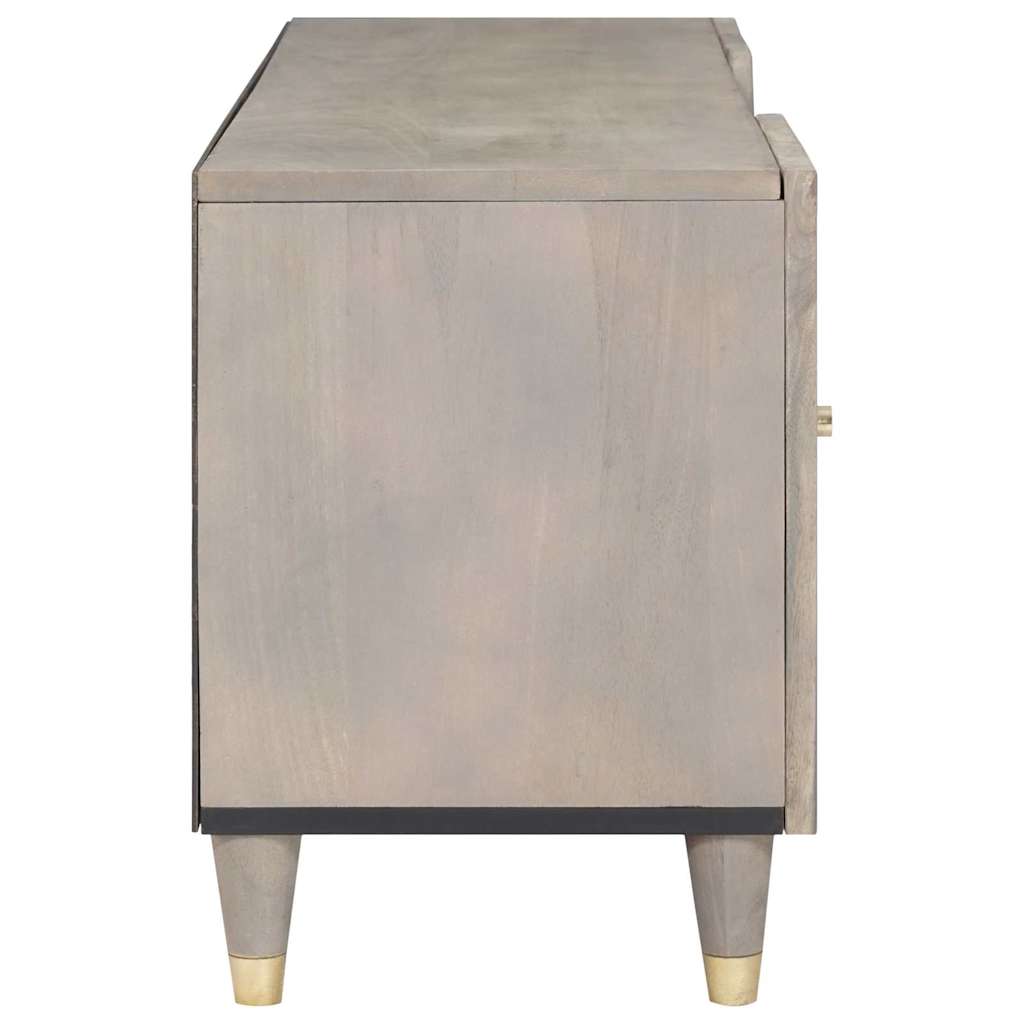 Cabinet TV Gri și Aur 105 x 33.5 x 46 cm Lemn masiv de mango GartenMobel Dekor