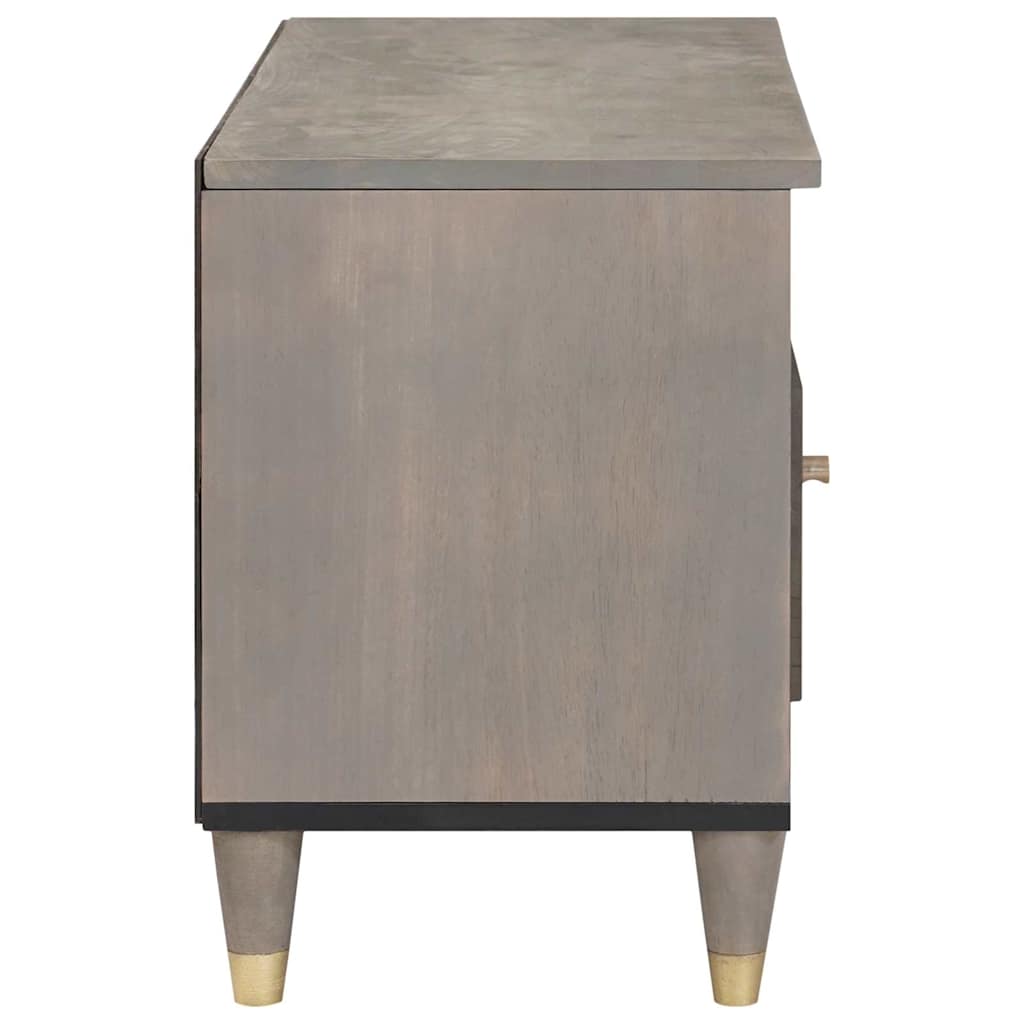 Cabinet TV Gri și Aur 80 x 33.5 x 46 cm Lemn masiv de mango GartenMobel Dekor