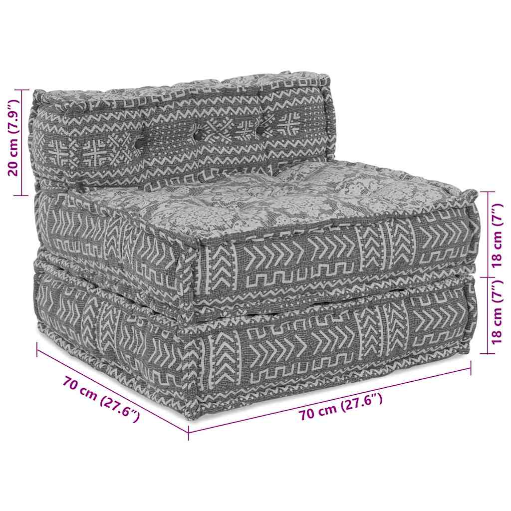 Canapea modulară Geometric Gri deschis 70 x 70 x 54 cm țesătură GartenMobel Dekor