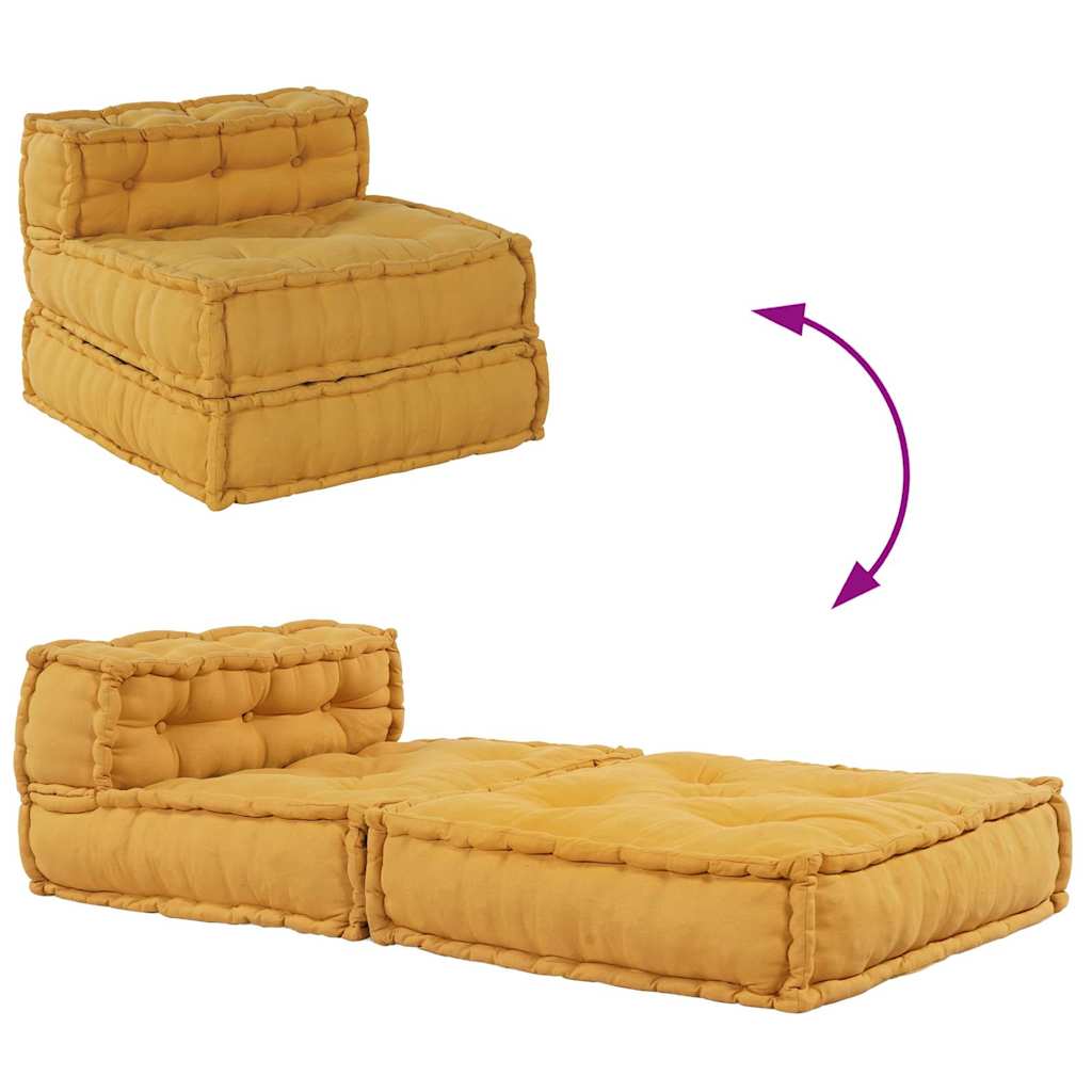 Puf modular galben 70x70x54 țesătură GartenMobel Dekor