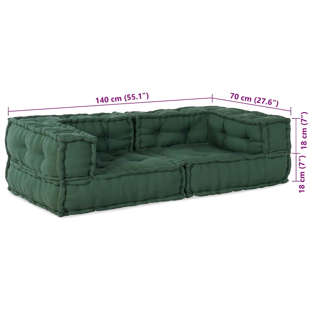 Puf modular verde 140x70x36 țesătură GartenMobel Dekor