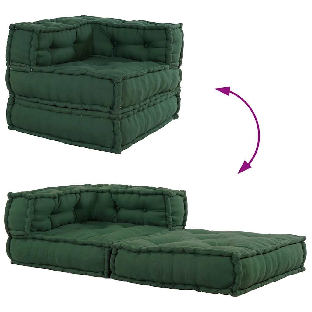 Puf modular verde 70x70x54 țesătură GartenMobel Dekor