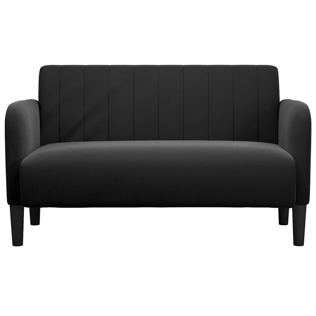 Canapea loveseat neagră 109 cm catifea GartenMobel Dekor