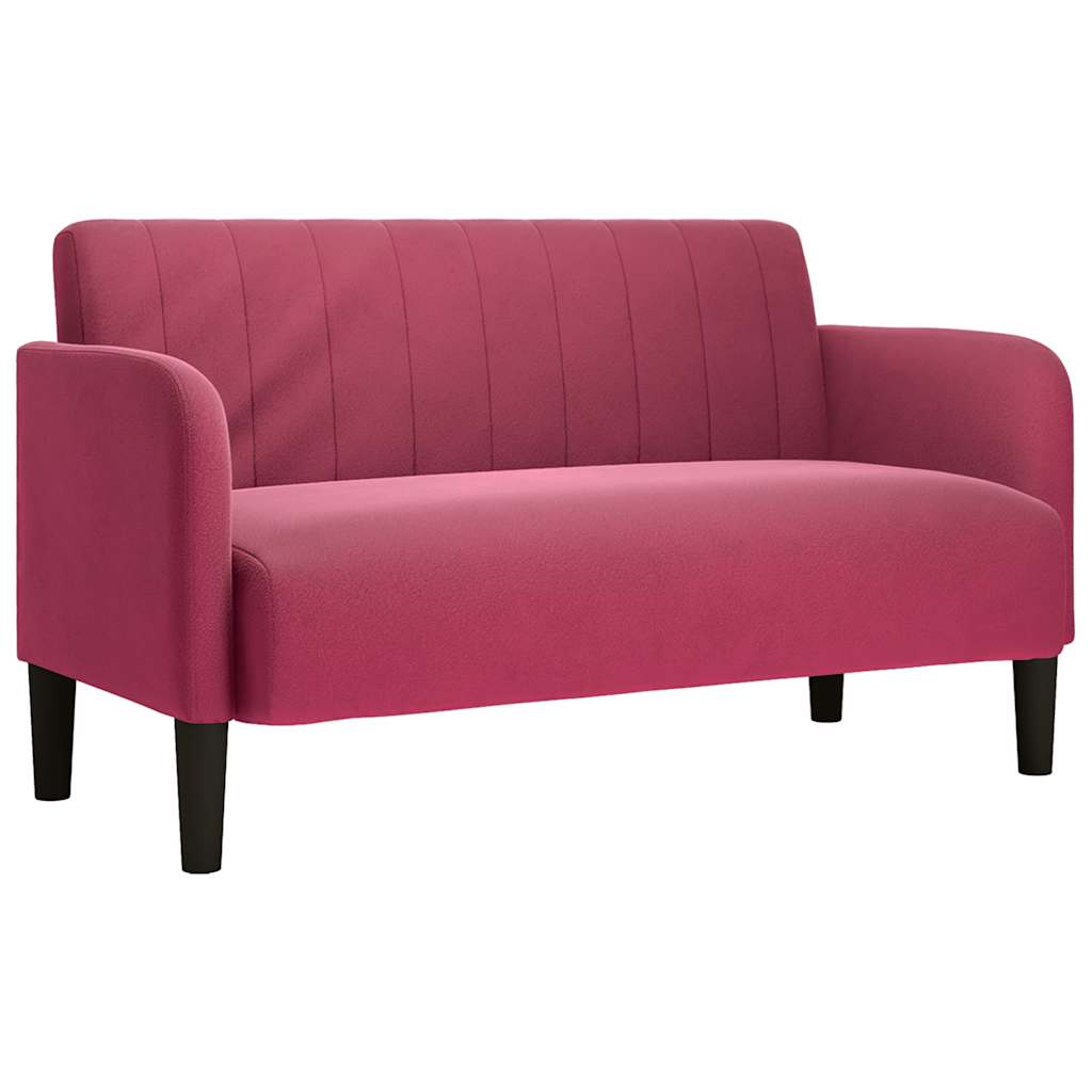 Canapea loveseat rosu vin 109 cm catifea GartenMobel Dekor