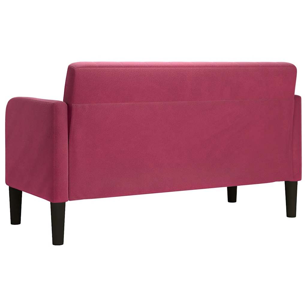 Canapea loveseat rosu vin 109 cm catifea GartenMobel Dekor