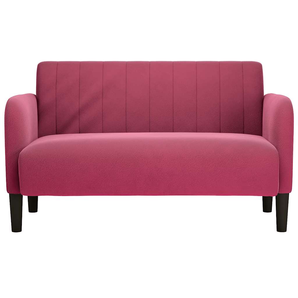 Canapea loveseat rosu vin 109 cm catifea GartenMobel Dekor
