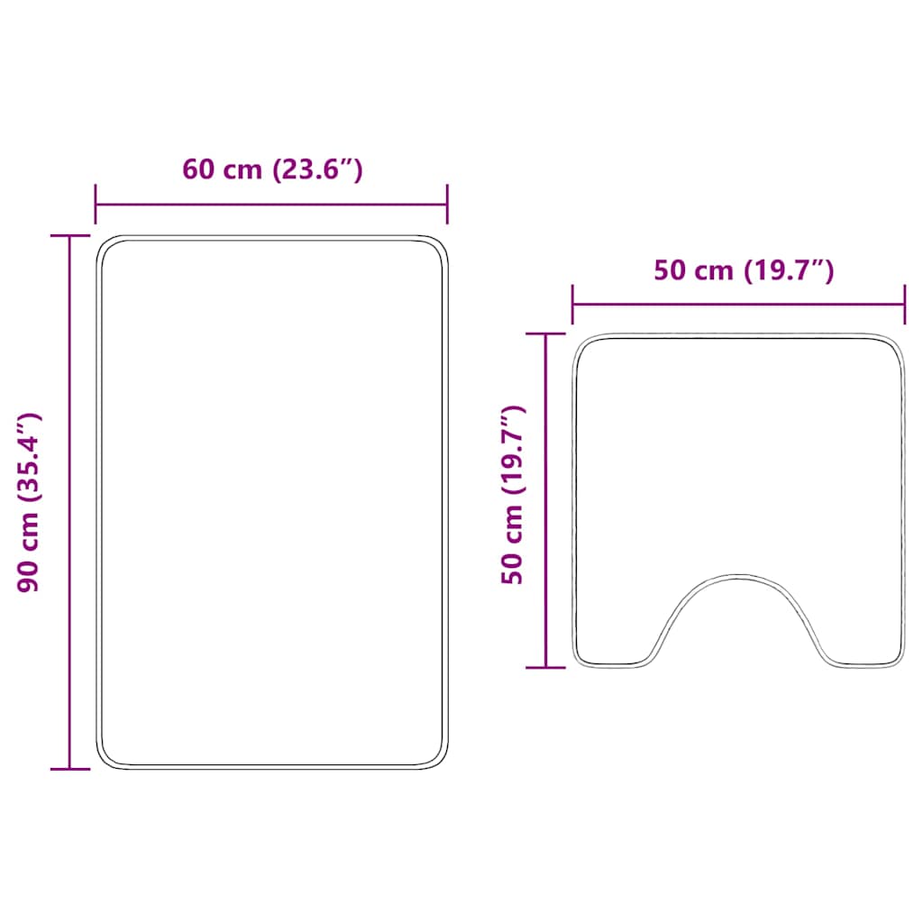 Set de mochete anti-derapante pentru baie 2 pcs Violet PP GartenMobel Dekor