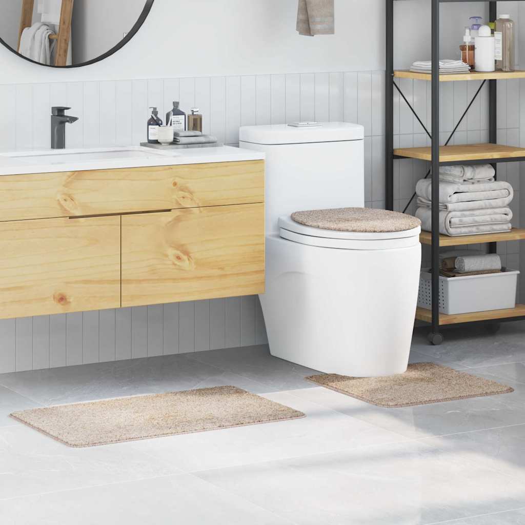 Set de mochete anti-derapante pentru baie 3 pcs Crem 50 x 50 cm GartenMobel Dekor