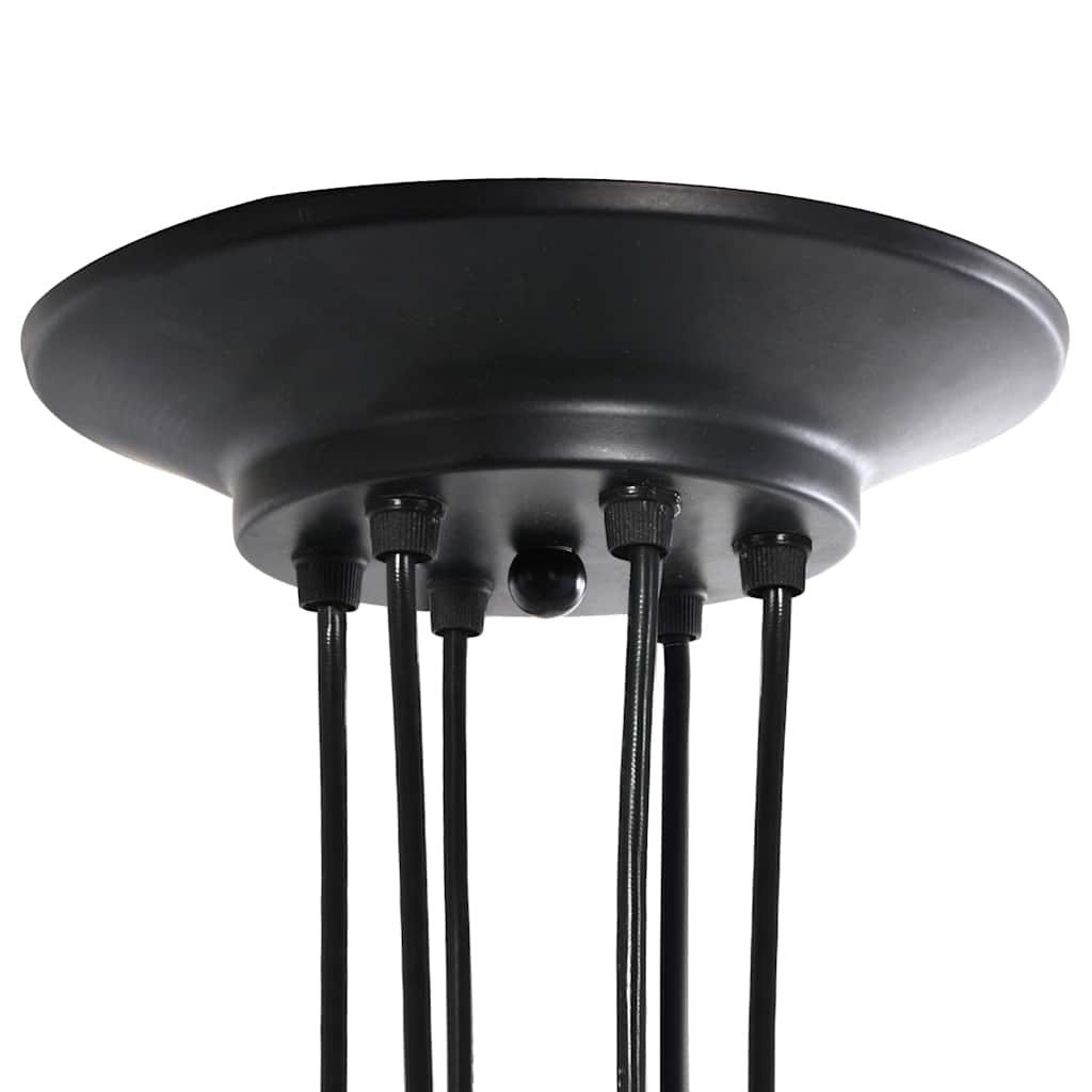Lampă suspendată cu 6 suporturi E27 metal negru GartenMobel Dekor