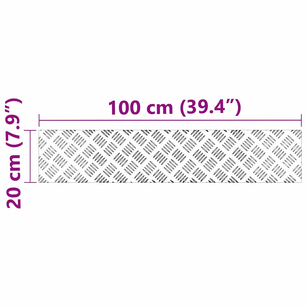 Plăci cu tablouri 2 pcs Argintiu 100 x 20 cm Aluminiu GartenMobel Dekor