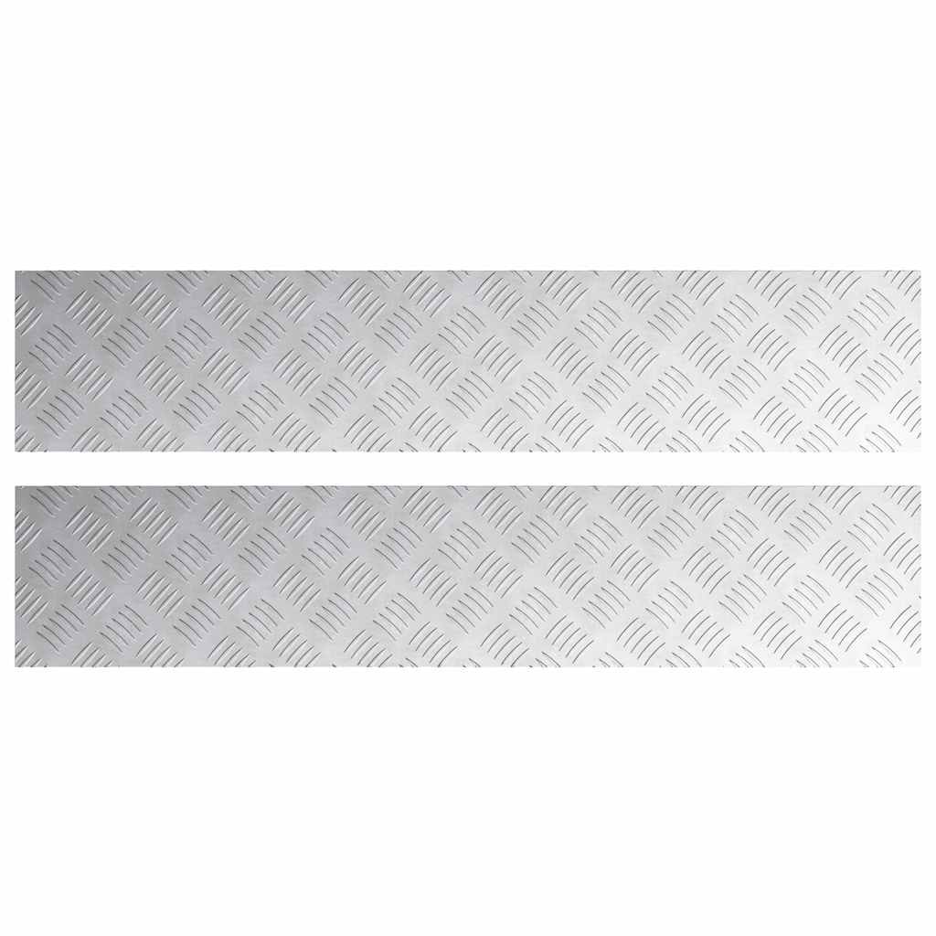 Plăci cu tablouri 2 pcs Argintiu 100 x 20 cm Aluminiu GartenMobel Dekor
