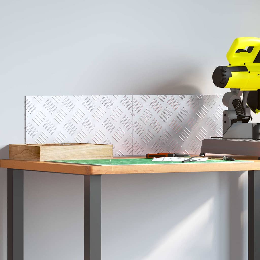 Plăci cu tablouri 2 pcs Argintiu 40 x 20 cm Aluminiu GartenMobel Dekor