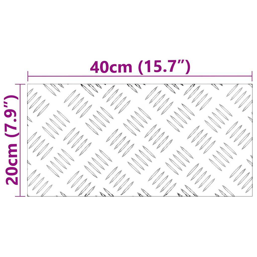 Plăci cu tablouri 2 pcs Argintiu 40 x 20 cm Aluminiu GartenMobel Dekor