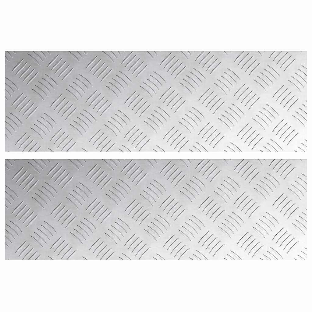 Plăci cu tablouri 2 pcs Argintiu 60 x 20 cm Aluminiu GartenMobel Dekor