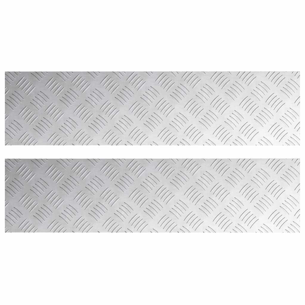 Plăci cu tablouri 2 pcs Argintiu 80 x 20 cm Aluminiu GartenMobel Dekor
